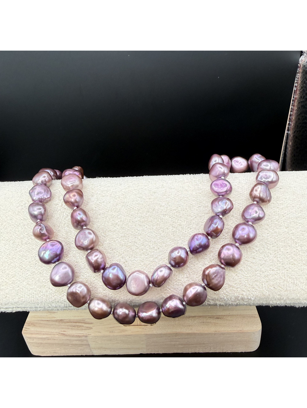 candy+clover Plum Purple Baroque Freshwater Pearl Nugget Necklace